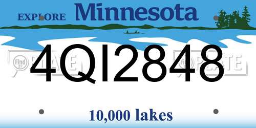 4QI2848 Minnesota License Plate