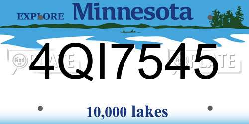 4QI7545 Minnesota License Plate