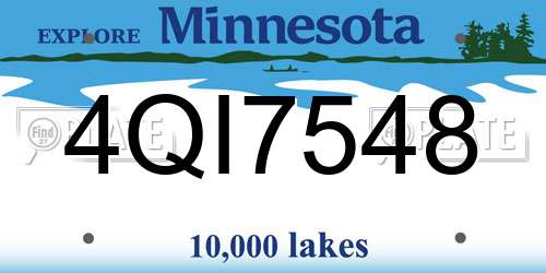4QI7548 Minnesota License Plate