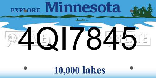 4QI7845 Minnesota License Plate