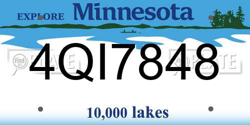 4QI7848 Minnesota License Plate