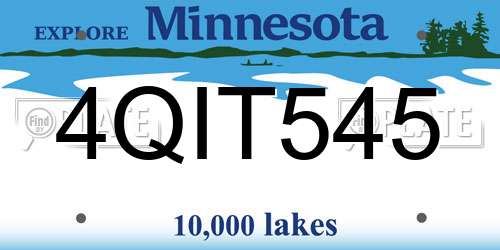 4QIT545 Minnesota License Plate