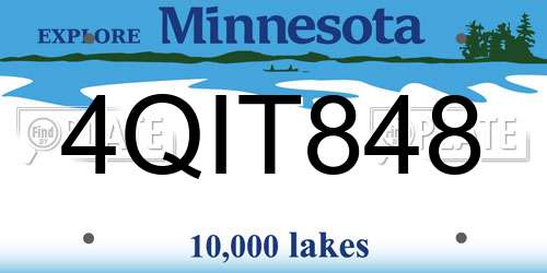 4QIT848 Minnesota License Plate