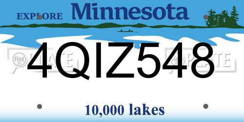4QIZ548 Minnesota License Plate