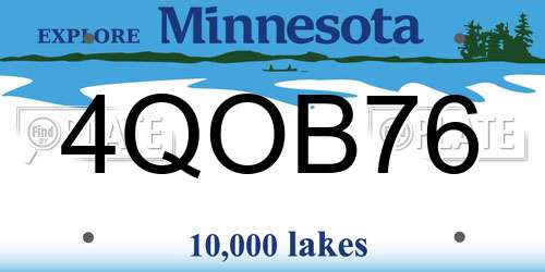 4QOB76 Minnesota License Plate