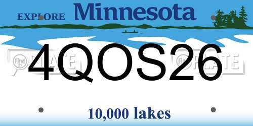 4QOS26 Minnesota License Plate