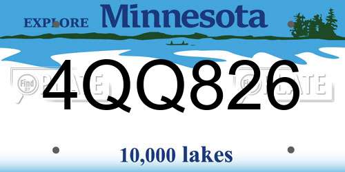4QQ826 Minnesota License Plate