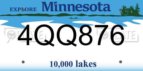 4QQ876 Minnesota License Plate