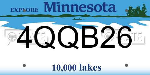 4QQB26 Minnesota License Plate
