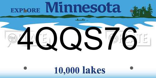 4QQS76 Minnesota License Plate