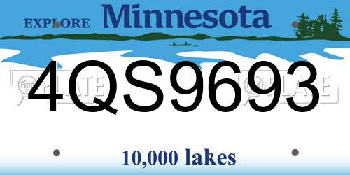 4QS9693 Minnesota License Plate