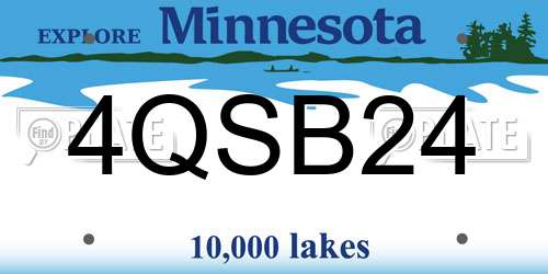 4QSB24 Minnesota License Plate