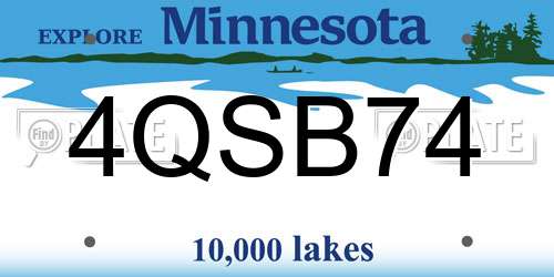 4QSB74 Minnesota License Plate