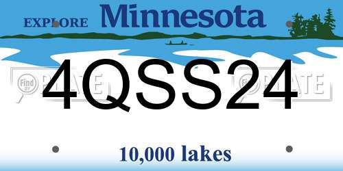 4QSS24 Minnesota License Plate