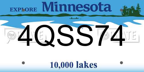 4QSS74 Minnesota License Plate