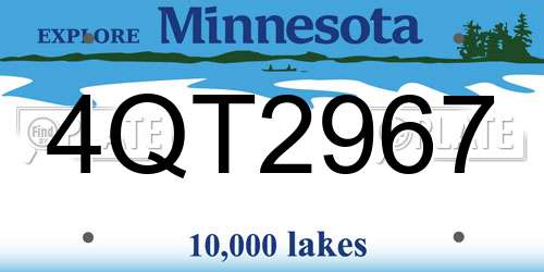 4QT2967 Minnesota License Plate