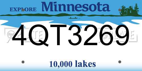 4QT3269 Minnesota License Plate