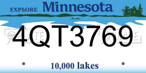4QT3769 Minnesota License Plate