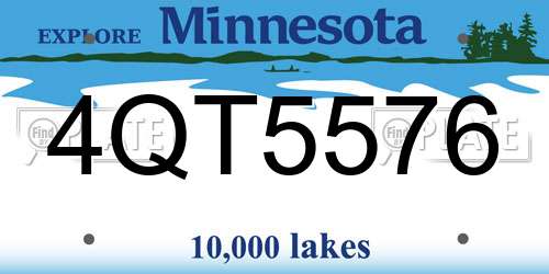4QT5576 Minnesota License Plate