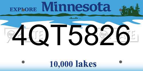 4QT5826 Minnesota License Plate