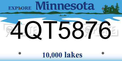 4QT5876 Minnesota License Plate