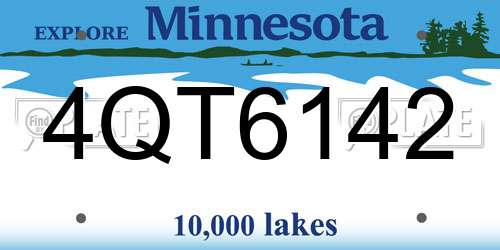 4QT6142 Minnesota License Plate