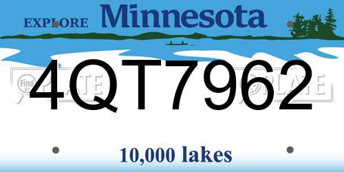 4QT7962 Minnesota License Plate