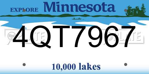 4QT7967 Minnesota License Plate