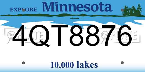 4QT8876 Minnesota License Plate
