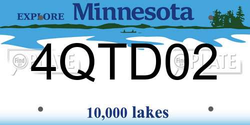 4QTD02 Minnesota License Plate