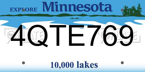 4QTE769 Minnesota License Plate