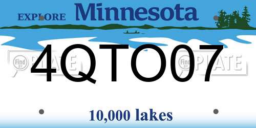 4QTO07 Minnesota License Plate