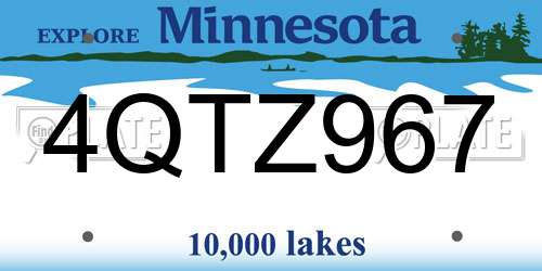 4QTZ967 Minnesota License Plate