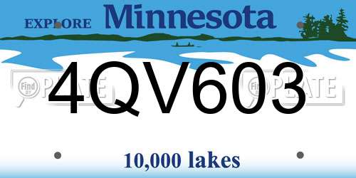 4QV603 Minnesota License Plate