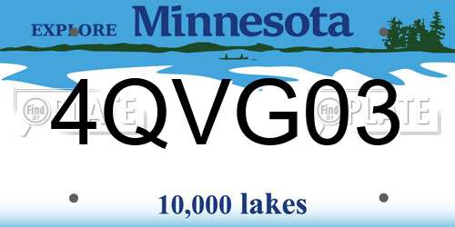 4QVG03 Minnesota License Plate