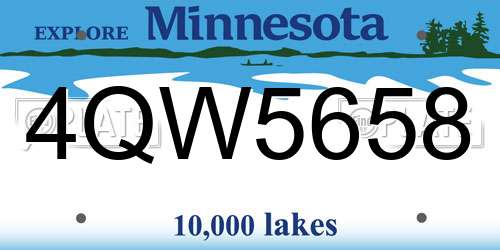 4QW5658 Minnesota License Plate