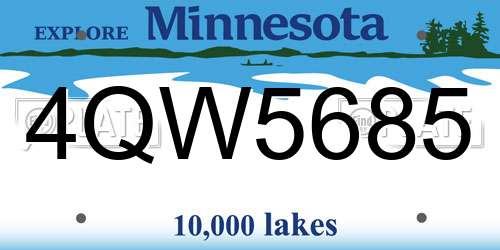 4QW5685 Minnesota License Plate