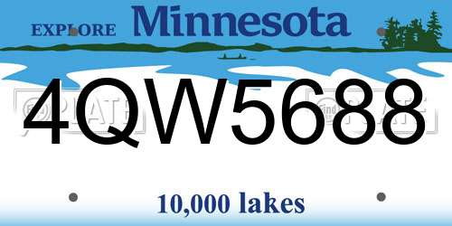 4QW5688 Minnesota License Plate