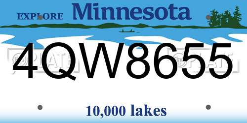 4QW8655 Minnesota License Plate