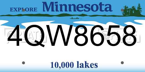 4QW8658 Minnesota License Plate