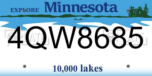 4QW8685 Minnesota License Plate