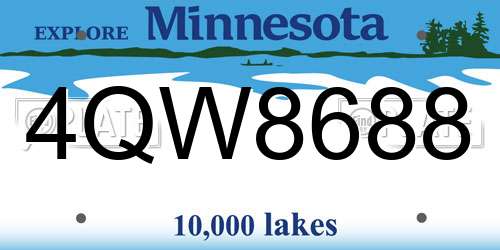 4QW8688 Minnesota License Plate