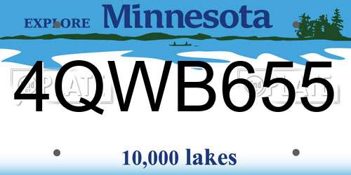 4QWB655 Minnesota License Plate
