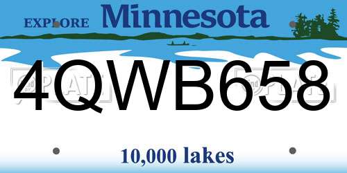 4QWB658 Minnesota License Plate