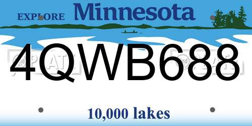 4QWB688 Minnesota License Plate