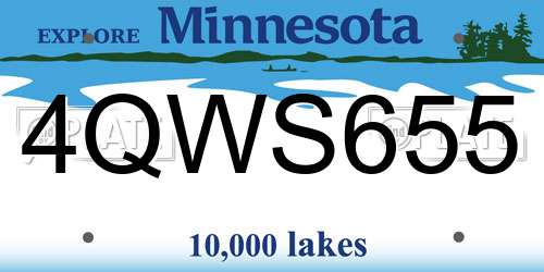4QWS655 Minnesota License Plate