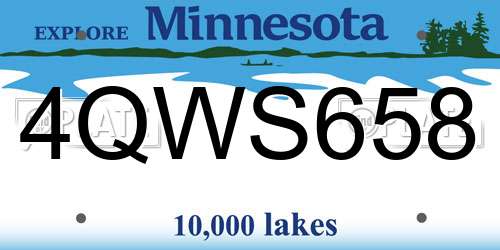 4QWS658 Minnesota License Plate