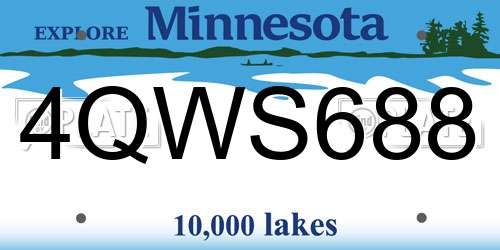 4QWS688 Minnesota License Plate