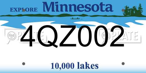4QZ002 Minnesota License Plate