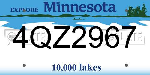 4QZ2967 Minnesota License Plate